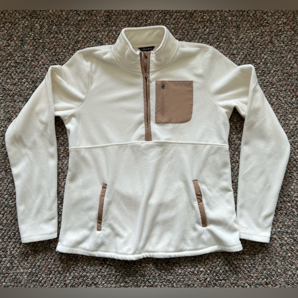 EDDIE BAUER 1/4 zip micro fleece pullover, size large